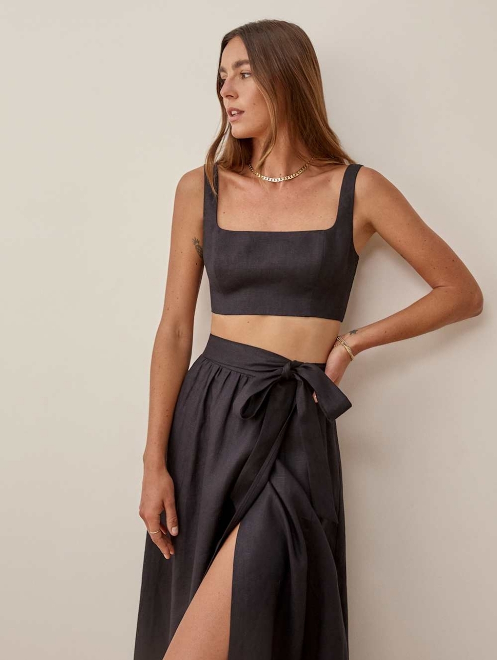 Reformation Palm Linen Skirt Size 8 - Picture 4 of 12